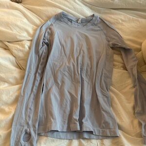 Light lilac  Long Sleeve Athletic Top